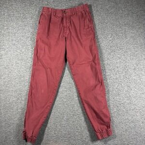 Bearbottom Stretch Chino Joggers Red Elastic Waist Band‎ Men's Medium